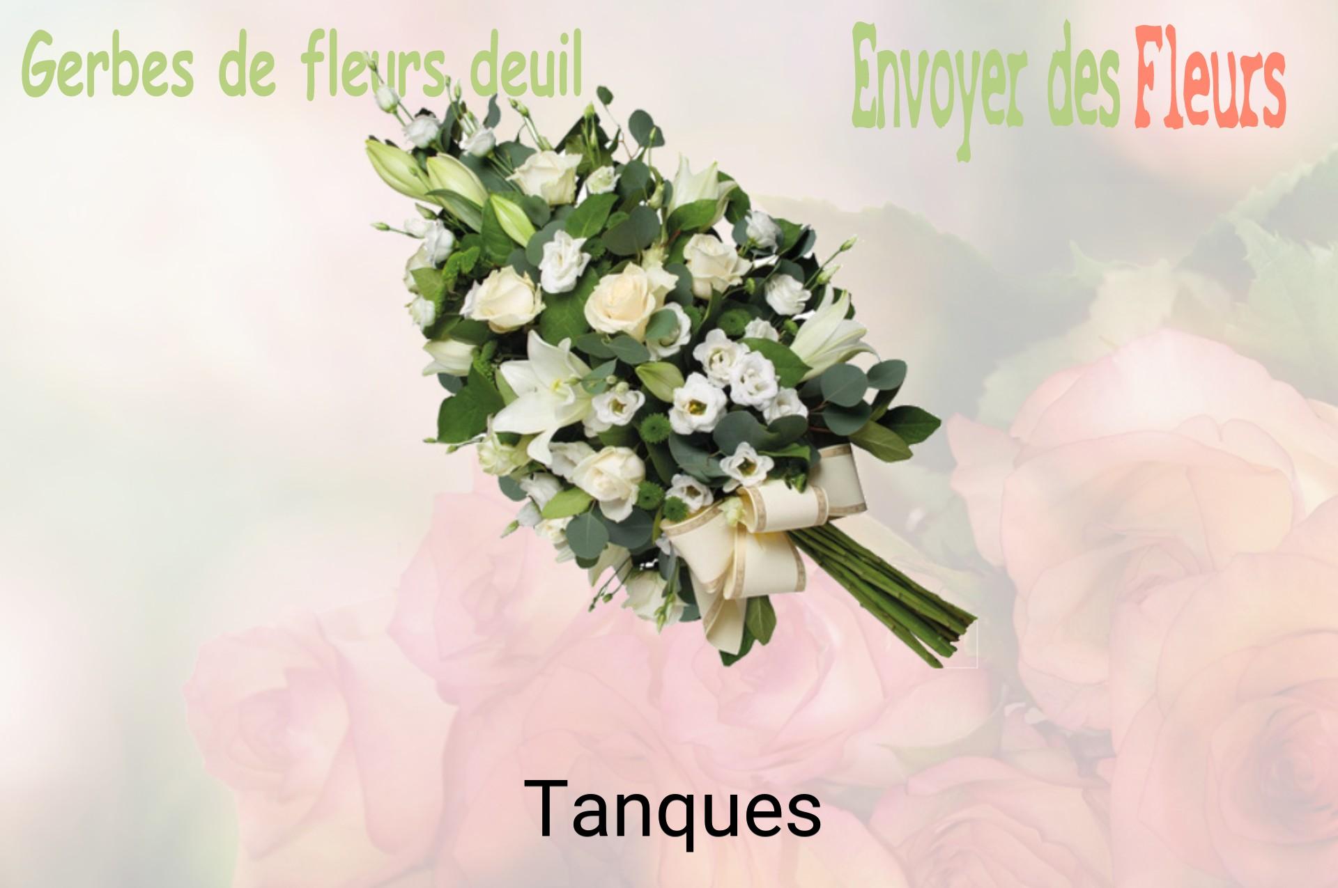 Gerbe de fleurs de deuil livrée à Tanques